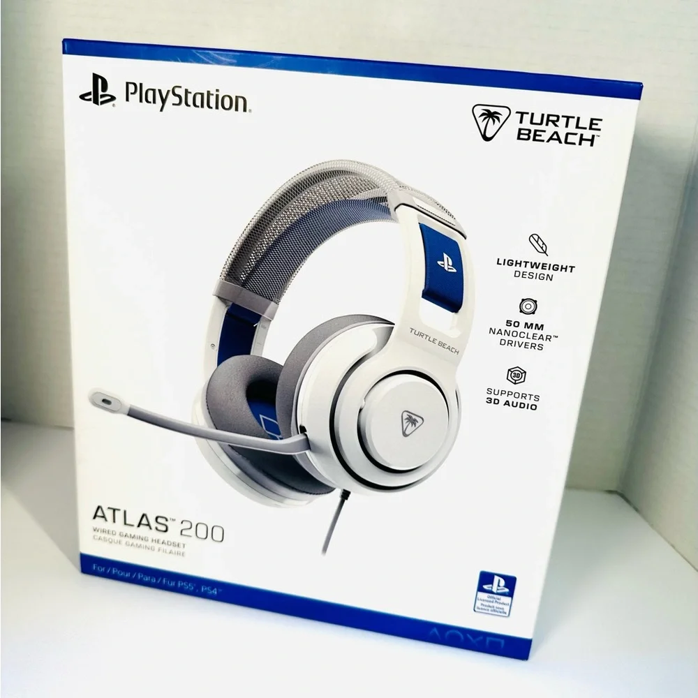 Turtle Beach Atlas 200 Gaming Headset - White and Blue
